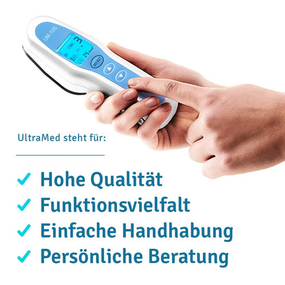 UltraMed Ultraschallgerät für Zuhause: Zwei Schallköpfe für die therapeutische Anwendung