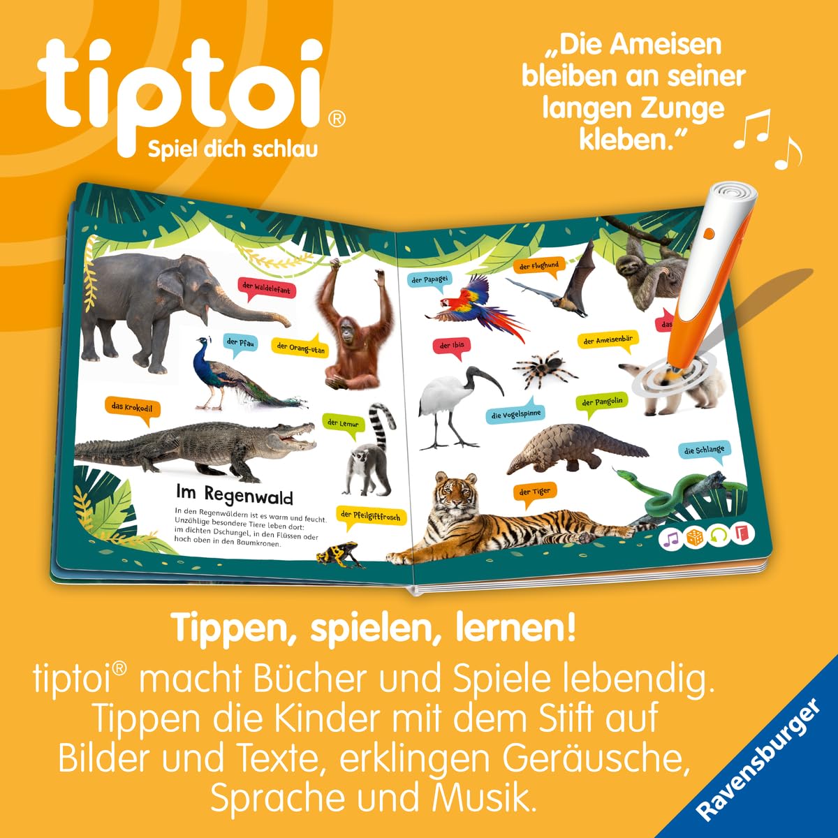 Ravensburger - tiptoi® Kennst du diese Tiergeräusche? | Pappbilderbuch