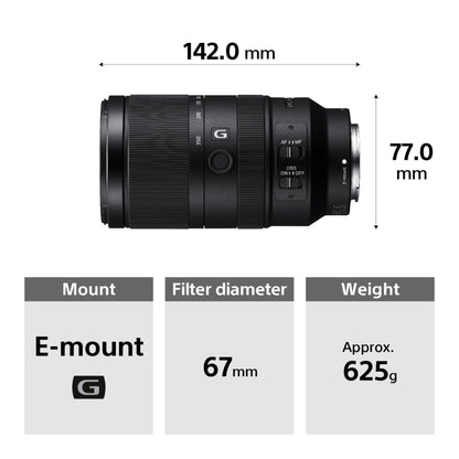 Sony E 70-350mm f/4.5-6.3 G OSS | APS-C, Super Telephoto Zoom Lens (SEL70350G)