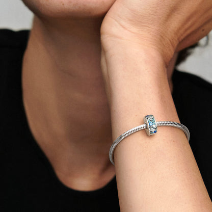 PANDORA Moments Tropical Starfish &amp; Shell Clip Charm in sterling silver with cubic zirconia