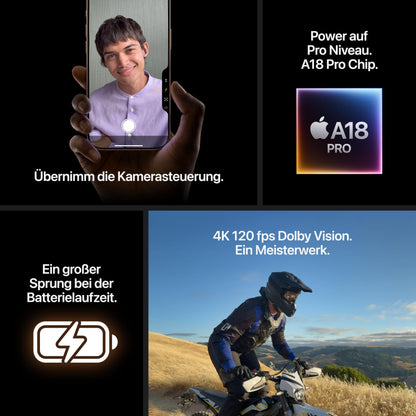 Apple iPhone 16 Pro 256GB (Titanium Black): 5G phone with camera control, 4K-120fps Dolby Vision