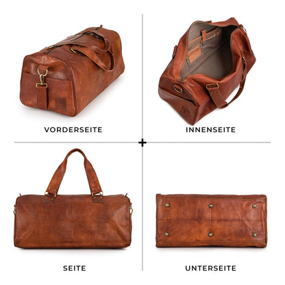 BERLINER BAGS 'Oslo Weekender' leather travel bag (brown): 45 liters 