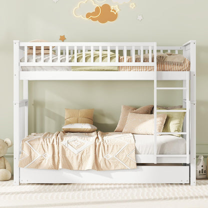 Children's bunk bed 'Kehun' (90×200cm) with pull-out bed and ladder for 2-3 children