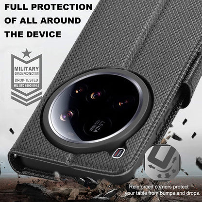 Smartphone Hülle für Xiaomi 15 Ultra 5G: Premium Kohlefaser-Cover | Klappbar Flip