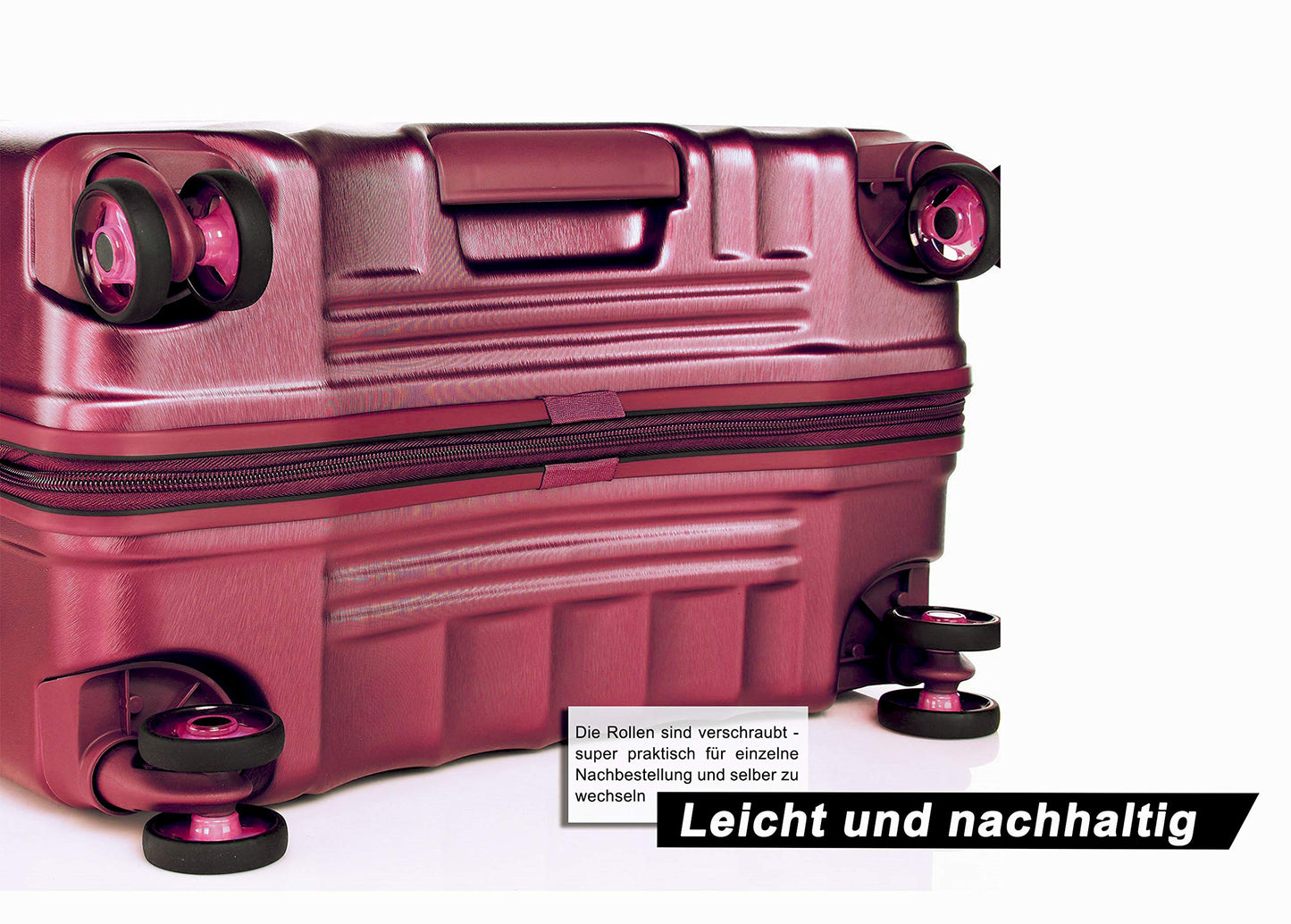 ABISTAB VERAGE 'Kinetic' hard-shell travel suitcase set (3 pieces): TSA, Burgundy 