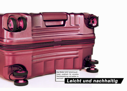 ABISTAB VERAGE 'Kinetic' hard-shell travel suitcase set (3 pieces): TSA, Burgundy 