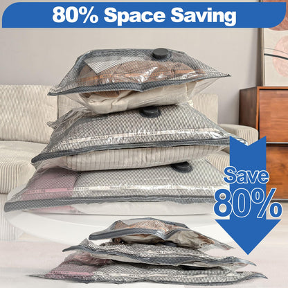 Vacuum Bags for Clothes with USB Electric Pump (9 Pack): Reusable for Travel