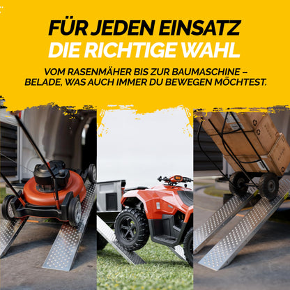 MONZANA® 2x access ramp: 400kg load capacity made of galvanized steel (160x22.5x4.5cm)