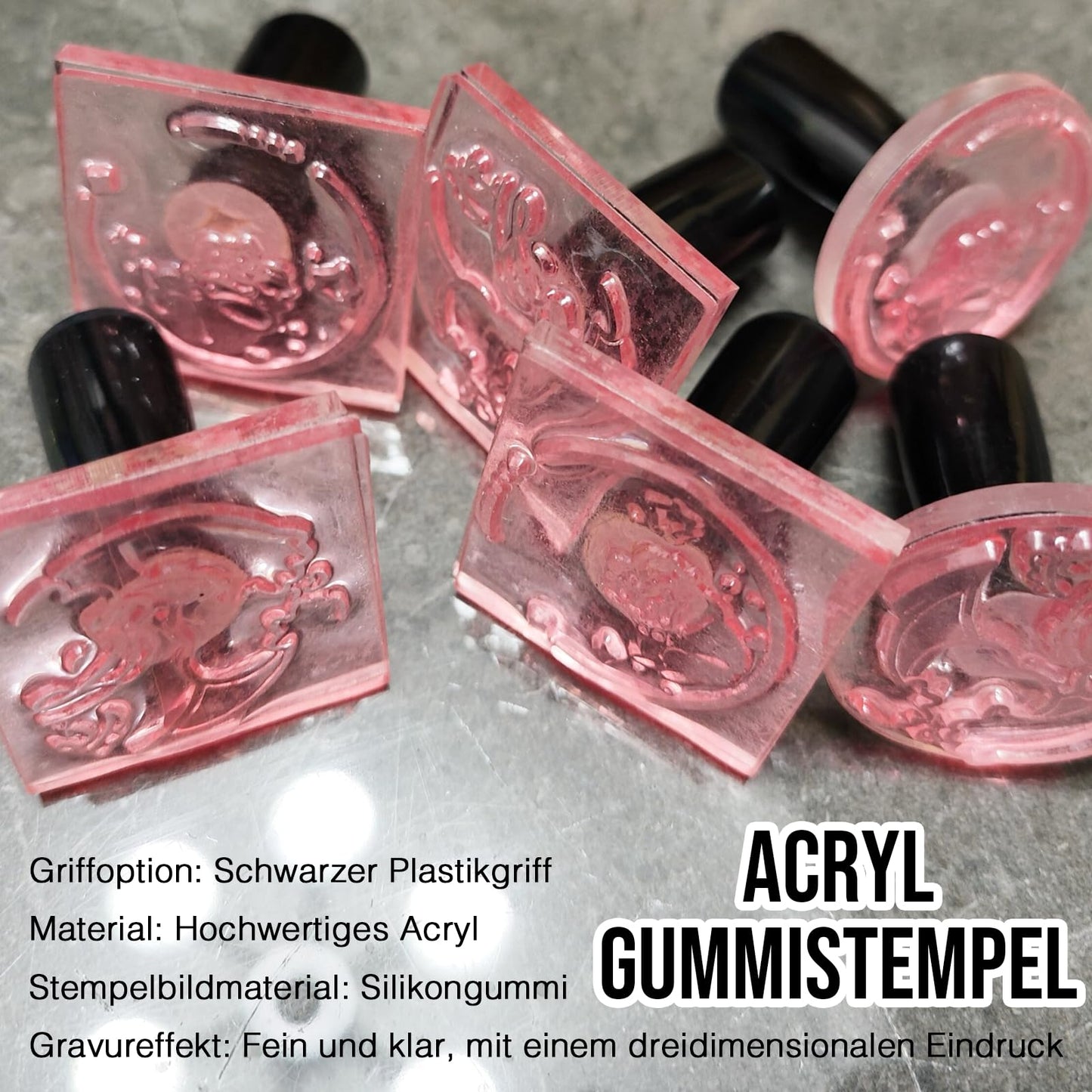 Personalisierter Gummistempel mit Holzgriff (Logo und Namen) für Privat & Unternehmen