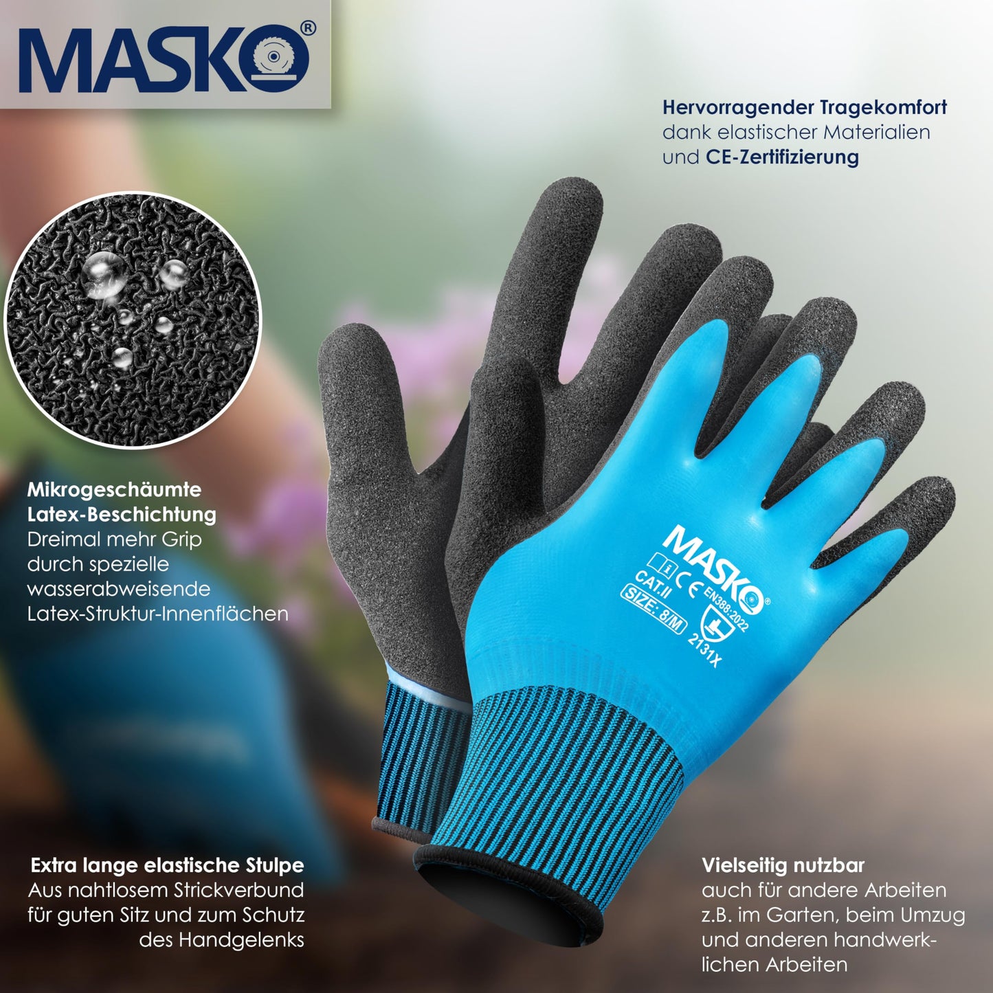 MASKO® torque wrench (6-piece): 40-210Nm 1/2' CV incl. 3 sockets + assembly gloves case