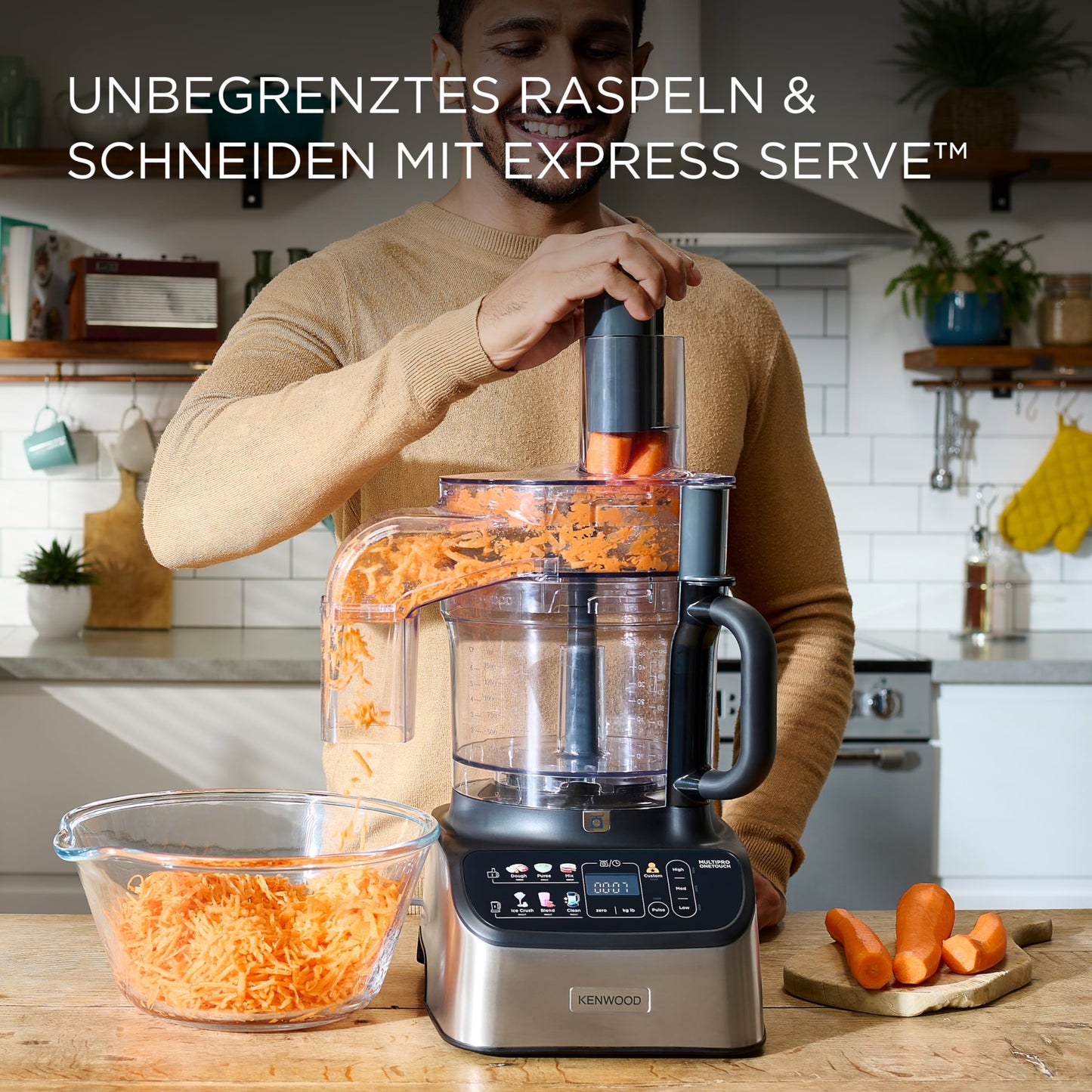 Kenwood 2-in-1 Kompakt MultiPro OneTouch (FDM73.480SS): Integrierte Waage, 1000W (Silber)