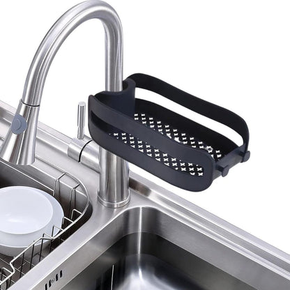 2-in-1 Abtropfgestell für Wasserhahn | Einclip-Fixierung, Küchen- & Bad-Organizer