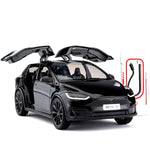 Voiture Miniature Tesla Model X/3 (1:24) avec Lumières et Sons | Inclut une Station de Recharge : Cadeau de Collection