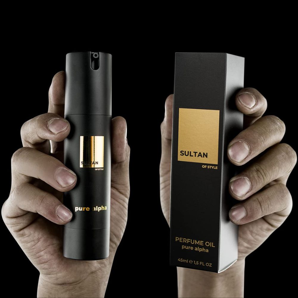 Sultan of Style 'Pure Alpha' Perfume Oil for Men | Spicy &amp; Fresh Fragrance: 100% Alcohol-Free