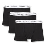 Calvin Klein Men's Boxer Shorts (3-Pack) with Logo Waistband: Cotton Stretch, Black