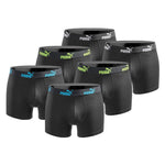 PUMA Men's Boxer Shorts (6-pack): New Triple Black, Cotton & Elastane