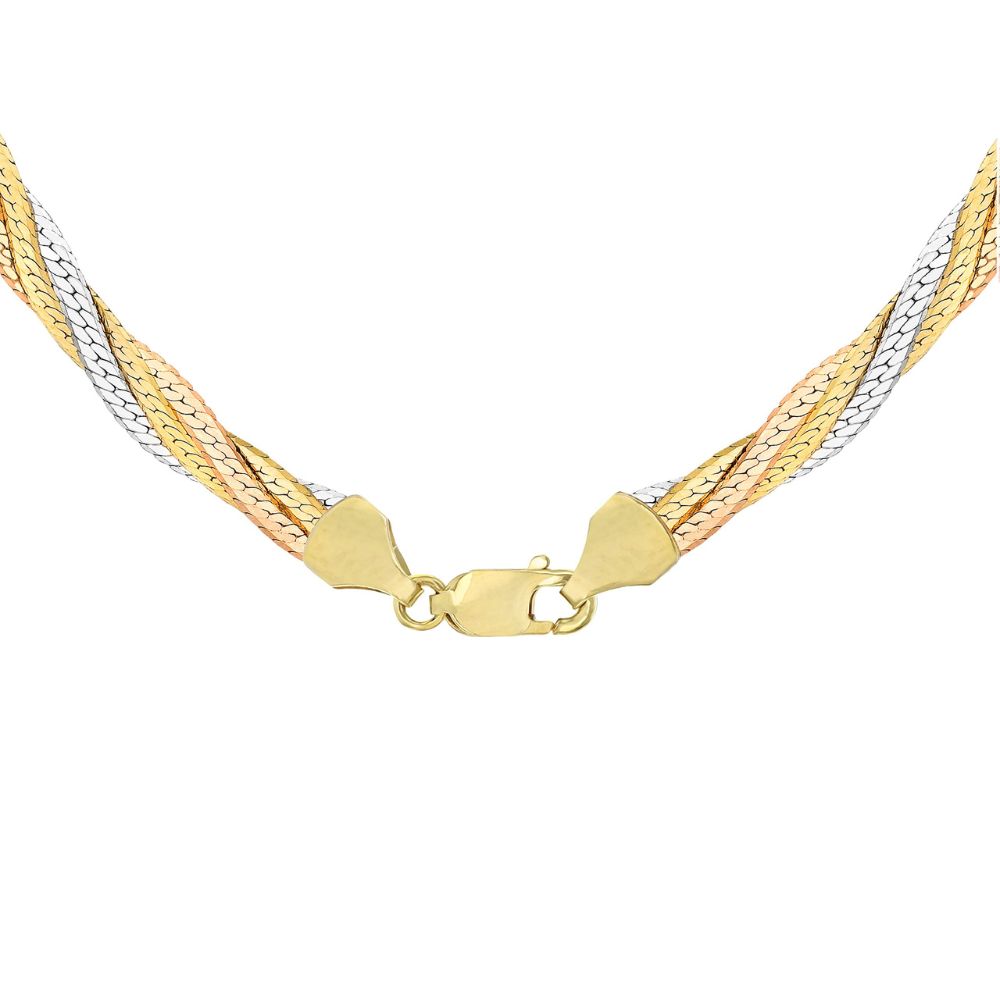 Carissima 375er Gold-Tricolor Damen-Fischgrätkette inkl. Geschenkbox