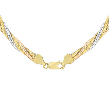 Carissima 375er Gold-Tricolor Damen-Fischgrätkette inkl. Geschenkbox