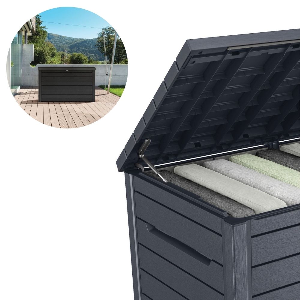 Koll Living Auflagenbox/Kissenbox Goliath XXL (870 Liter): Graphit