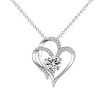 Silberherz Halskette mit Lila-Blauem Zirkon | 925 Sterling Luxus Schmuck für Frauen