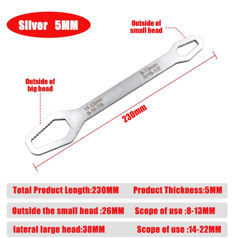 A double-sided (8-22mm) Universal Torx Key for versatile applications