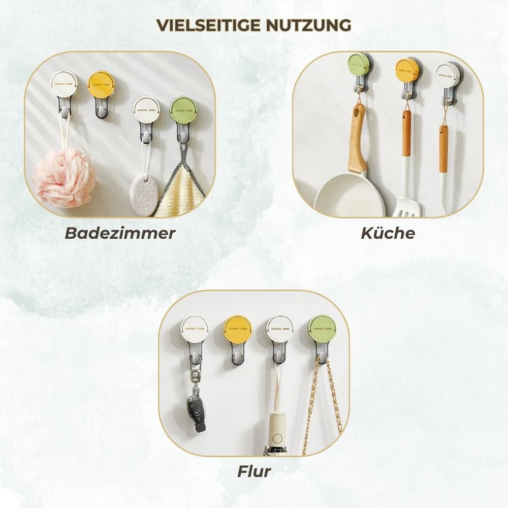 3er-Set Premium Wasserfeste Vakuum-Saugnapf-Mehrzweckhaken für Dusche, Küche und Zuhause: Abnehmbar